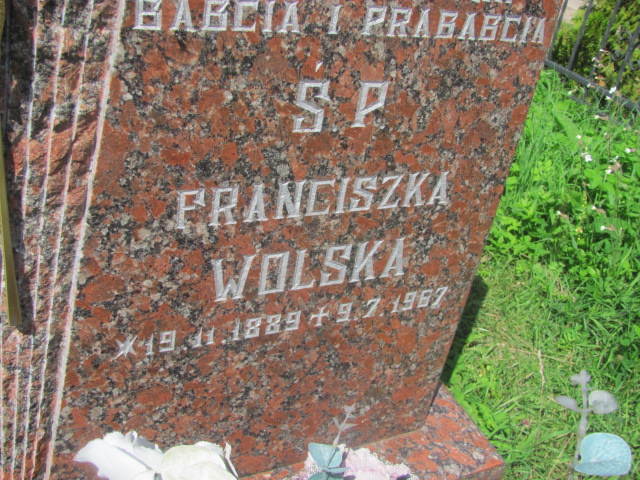 Franciszka Barbara Wolska  1889 Sulęczyno - Grobonet - Wyszukiwarka osób pochowanych